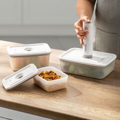 Emsan Freshlock Vakum Makineli 3'lü Saklama Kabı Beyaz
