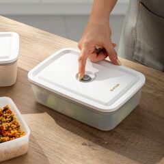 Emsan Freshlock Vakum Makineli 3'lü Saklama Kabı Beyaz