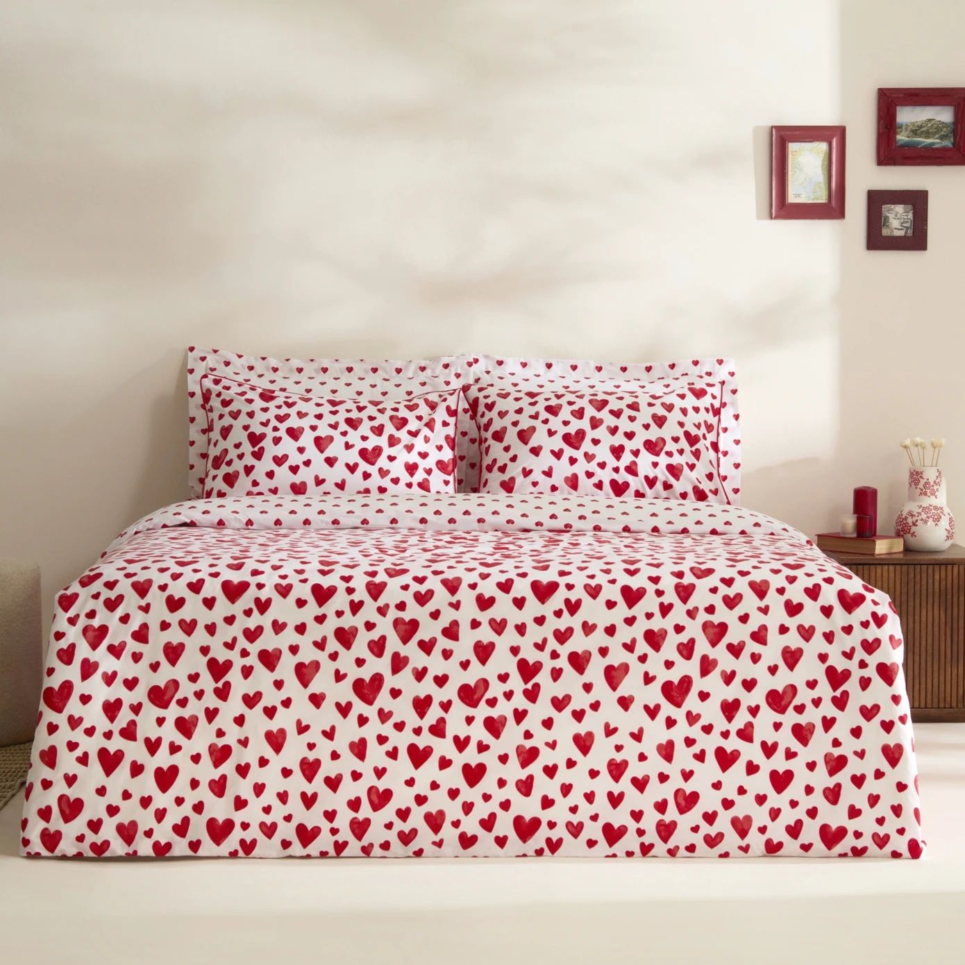 Karaca Home Amour Bliss %100 Pamuk Çift Kişilik Nevresim Takımı Kırmızı