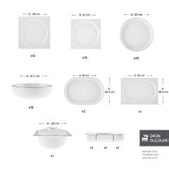 Karaca Red Carpet Collection Fine Pearl Extra Nish 58 Parça 12 Kişilik Yemek Takımı Platin