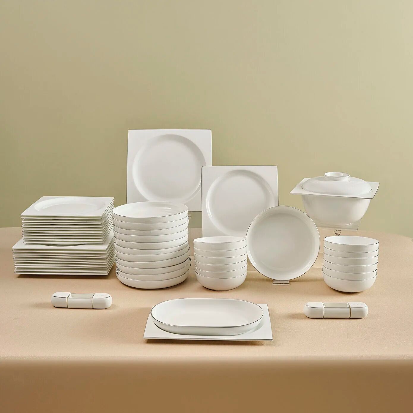 Karaca Red Carpet Collection Fine Pearl Extra Nish 58 Parça 12 Kişilik Yemek Takımı Platin