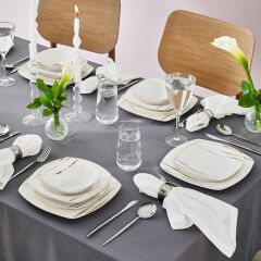 Karaca Square Bone Bera 24 Parça 6 Kişilik Yemek Takımı