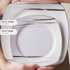 Karaca Square Bone Bera 24 Parça 6 Kişilik Yemek Takımı