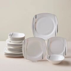 Karaca Square Bone Bera 24 Parça 6 Kişilik Yemek Takımı