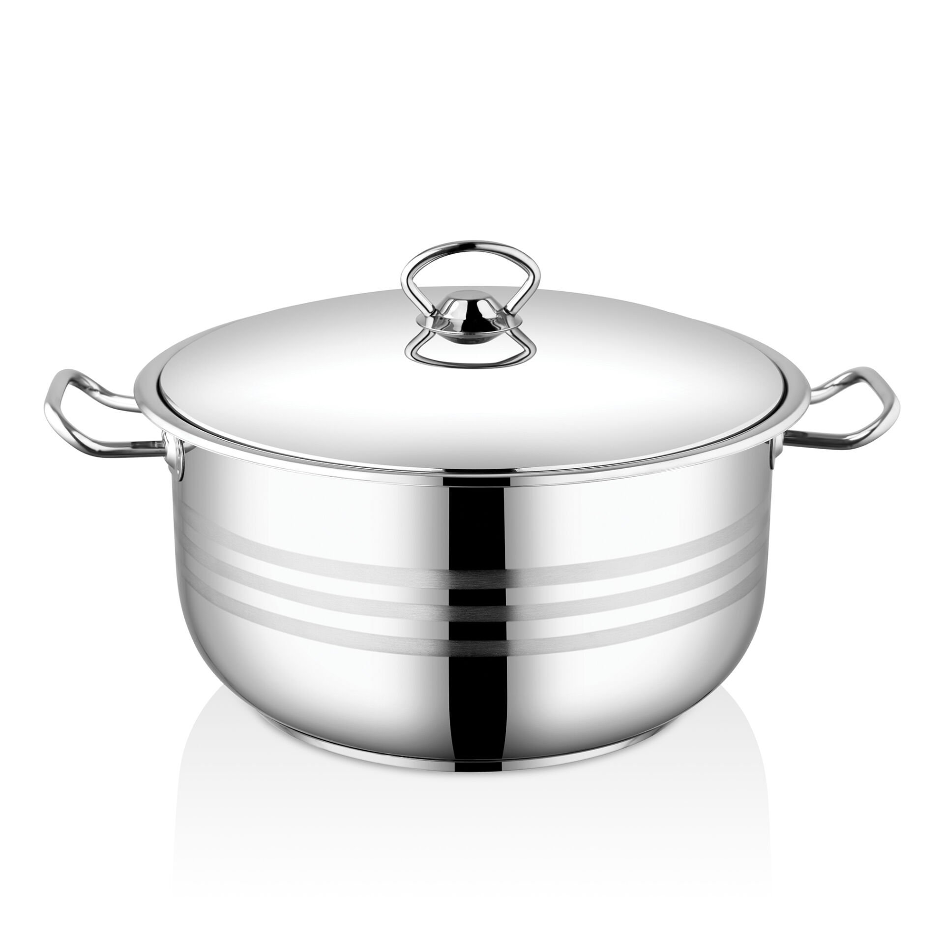 Bestinox 32x20 cm Flanşlı Kulp Çelik Kapaklı Çelik Derin Tencere-14 Litre