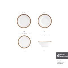 Karaca Elegance Bone Suzan 24 Parça 6 Kişilik Yemek Takımı