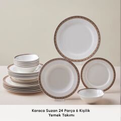 Karaca Elegance Bone Suzan 24 Parça 6 Kişilik Yemek Takımı