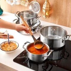 Karaca Alaz İndüksiyon Tabanlı 8 Parça Çelik Tencere Seti