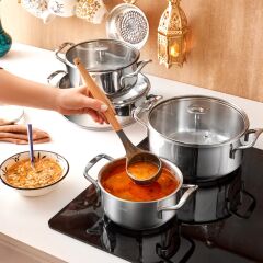 Karaca Alaz İndüksiyon Tabanlı 8 Parça Çelik Tencere Seti