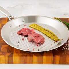 Karaca Powersteel 3Ply 316+ İndüksiyon Tabanlı Çelik Grill Tava 28 Cm