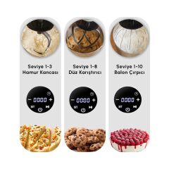 Karaca Mastermaid Chef Ultra D2000W Dijital Ekranlı Hamur Yoğurma Makinesi Starlight 7L