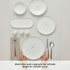 Karaca Stream Bone Sirius Gold Logo 53 Parça 12 Kişilik Yemek Takımı