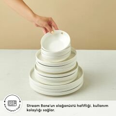 Karaca Stream Bone Sirius Gold Logo 53 Parça 12 Kişilik Yemek Takımı