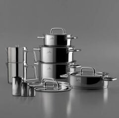 Jumbo Metalix 14 Parça Çelik Çeyiz Seti (Metalix 8 Parça Çelik Tencere Seti-Metalix Full Metal Çaydanlık-3'lü Cezve)