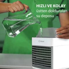 Kiwi KFAN-7613 3'ü 1 Arada Portatif Led Işıklı İyonizer Hava Soğutucu Nemlendirici ve Temizleyici
