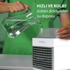 Kiwi KFAN-7613 3'ü 1 Arada Portatif Led Işıklı İyonizer Hava Soğutucu Nemlendirici ve Temizleyici