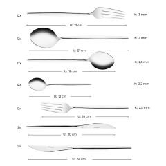 Emsan Alya 84 Parça 12 Kişilik Çatal Kaşık Bıçak Takımı Lüks Kutulu