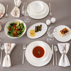 Emsan Alya Beyaz 53 Parça 12 Kişilik Yemek Takımı