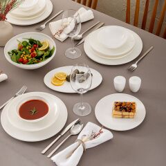 Emsan Alya Beyaz 53 Parça 12 Kişilik Yemek Takımı