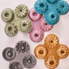 Emsan Griss One Four 4’lü Döküm Kek Kalıbı Gri