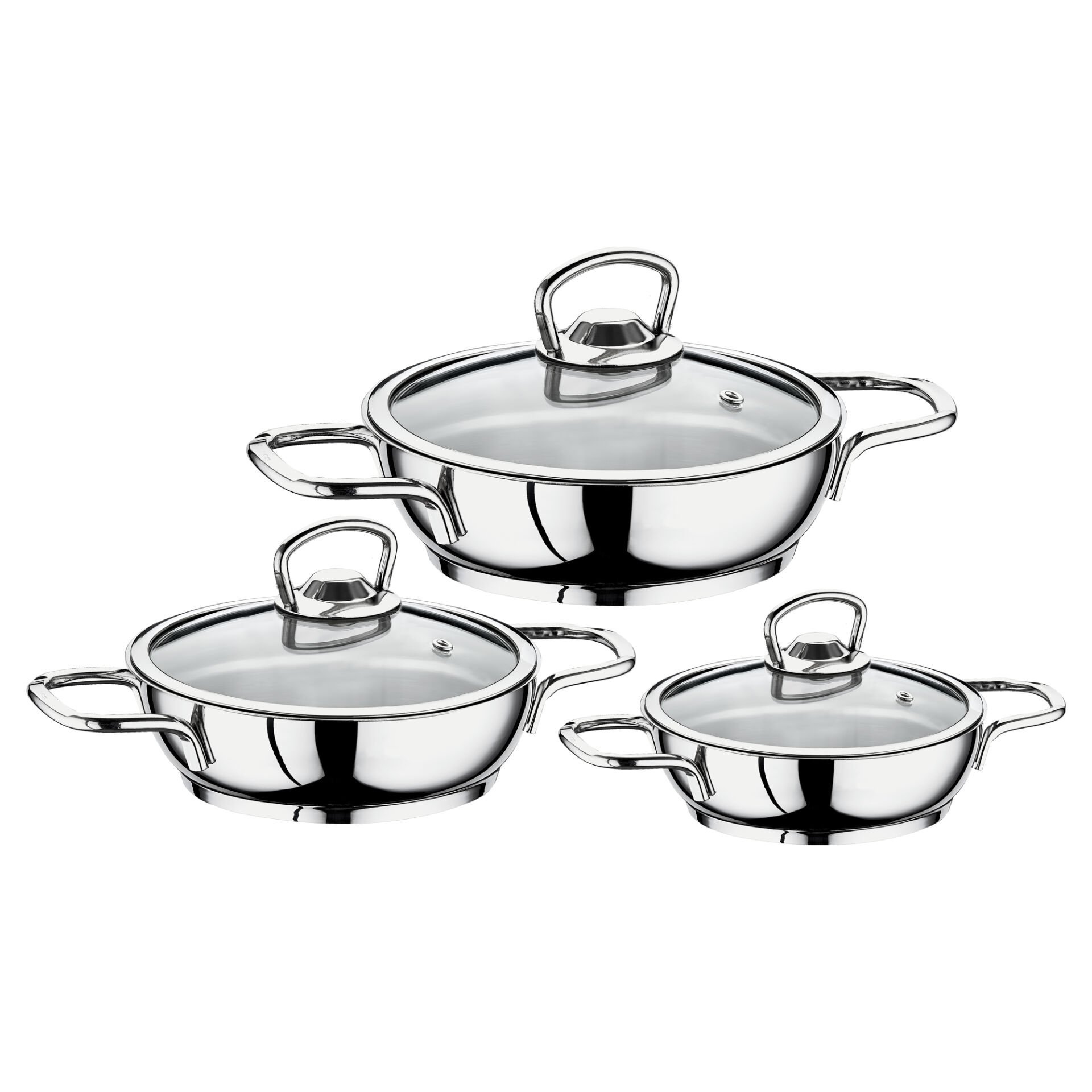 Safinox Eva 6 Parça Tel Kulplu Omlet Çelik Sahan Seti 16-18-20 cm