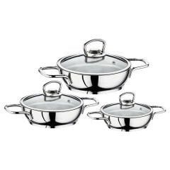 Safinox Eva 6 Parça Tel Kulplu Omlet Çelik Sahan Seti 16-18-20 cm