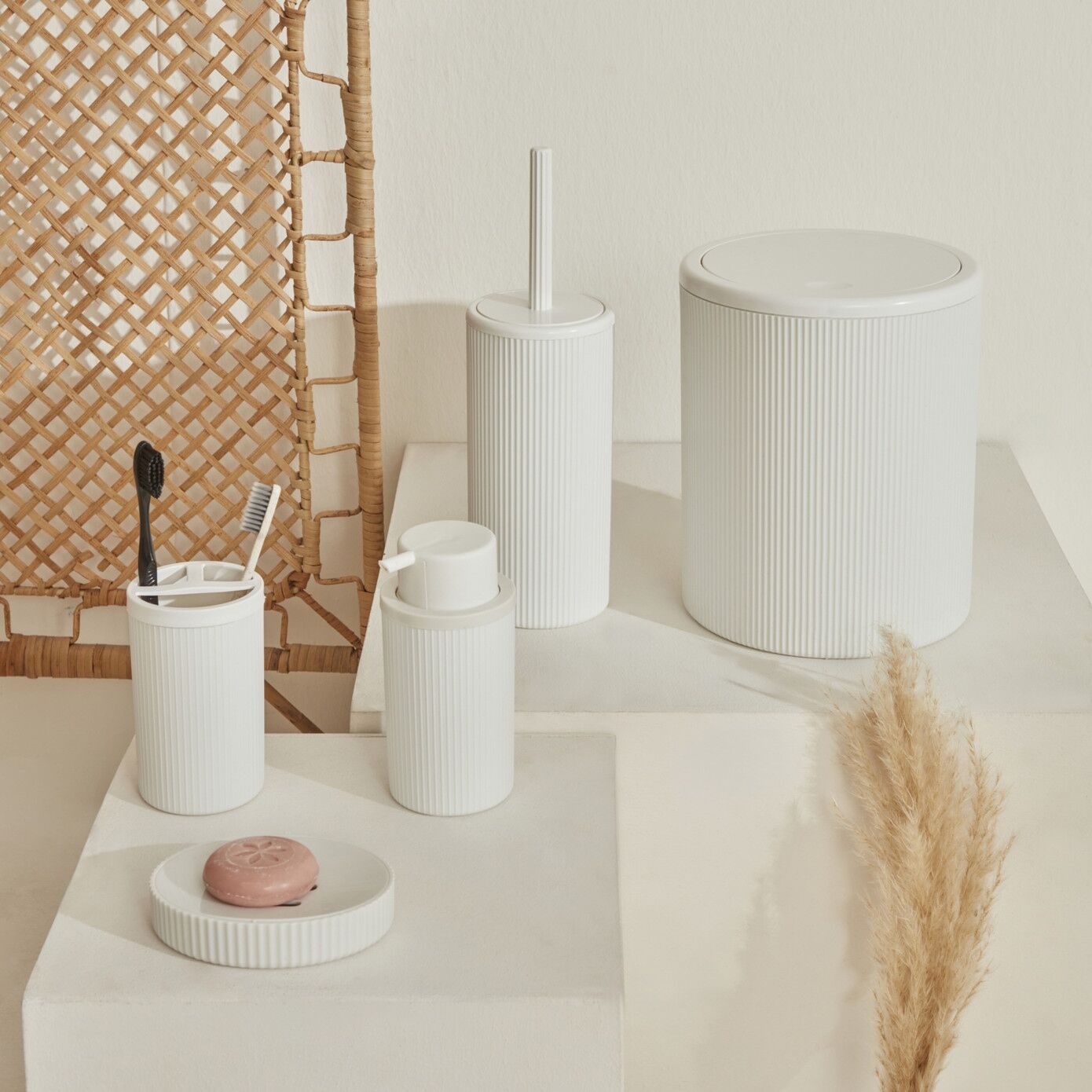 Karaca Home Mayra 5'li Banyo Seti Beyaz
