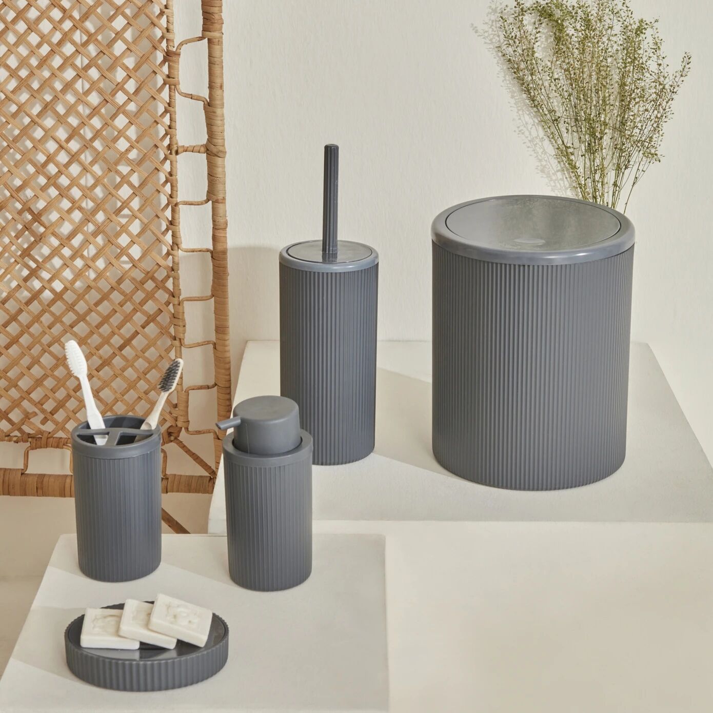 Karaca Home Mayra 5'li Banyo Seti Antrasit