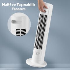 Kumtel KTF-258W Kule Tipi Vantilatör - Beyaz