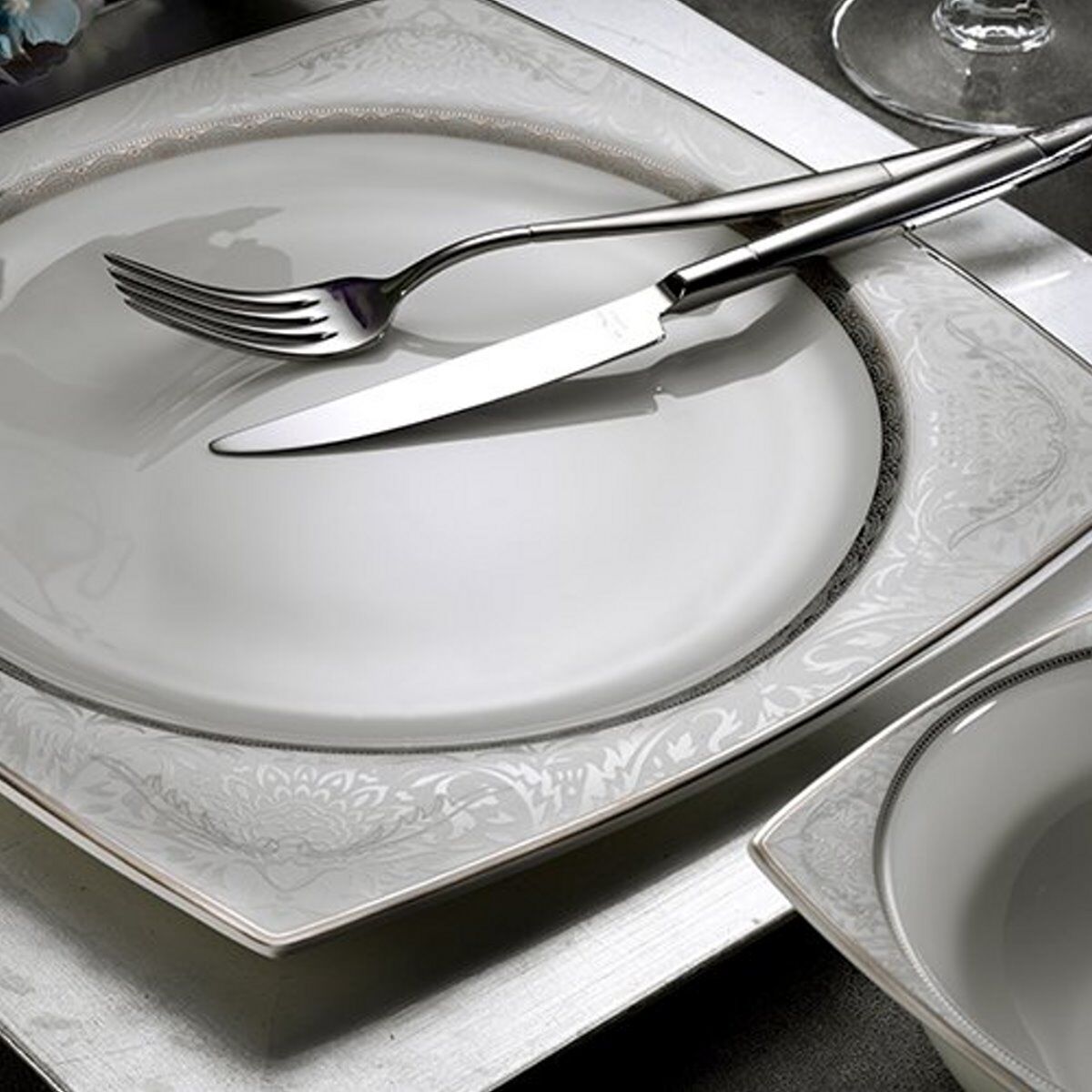 Aryıldız AR 31016 Square Bone Porselen 60 Parça Yemek Takımı