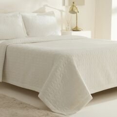 Karaca Home Liora Çift Kişilik Yatak Örtüsü Beyaz