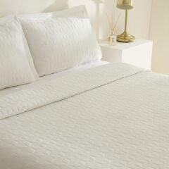 Karaca Home Liora Çift Kişilik Yatak Örtüsü Beyaz