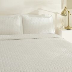 Karaca Home Liora Çift Kişilik Yatak Örtüsü Beyaz