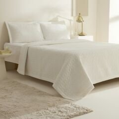 Karaca Home Liora Çift Kişilik Yatak Örtüsü Beyaz