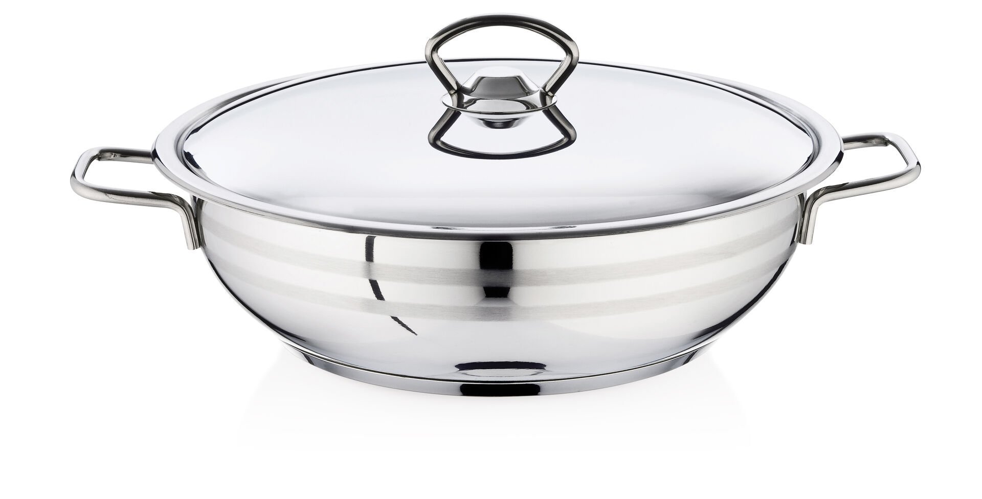 Bestinox 30x9 cm Tel Kulplu Çelik Kapaklı Çelik Kısa Tencere-6.35 Litre