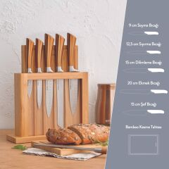 Emsan Matriks Rose Gold 7 Parça Bıçak Seti (Kesme Tahtası Hediyeli)