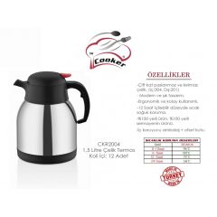 Cooker CKR2004 1.5 Litre Çift Katlı Paslanmaz Çelik Termos