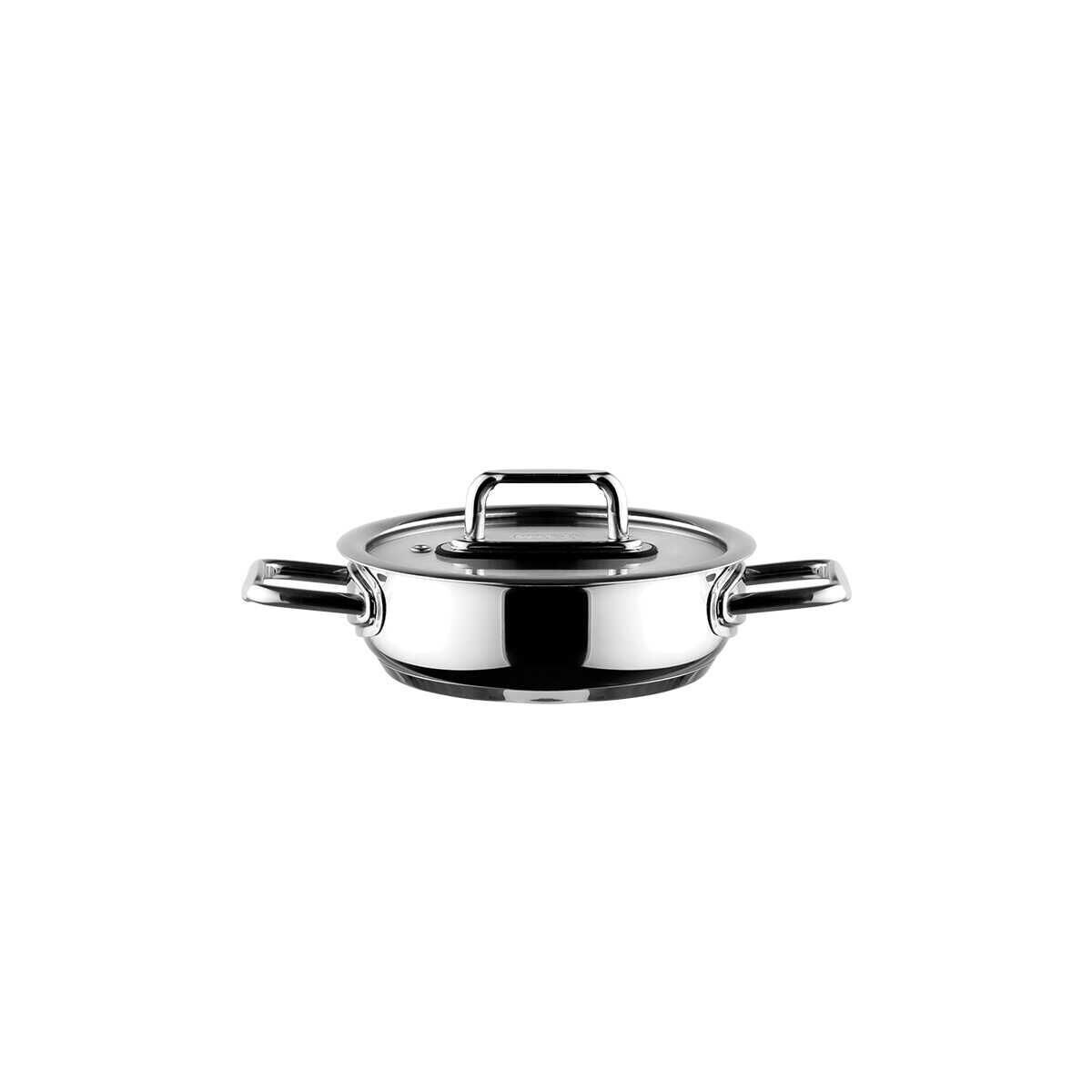 Aryıldız Colombus Metal Kulp Cam Kapak Sahan - 16 Cm