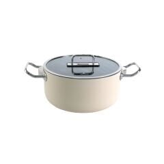 Aryıldız Colombus Crystal Metal Kulp Cam Kapak Derin Tencere - 20 Cm