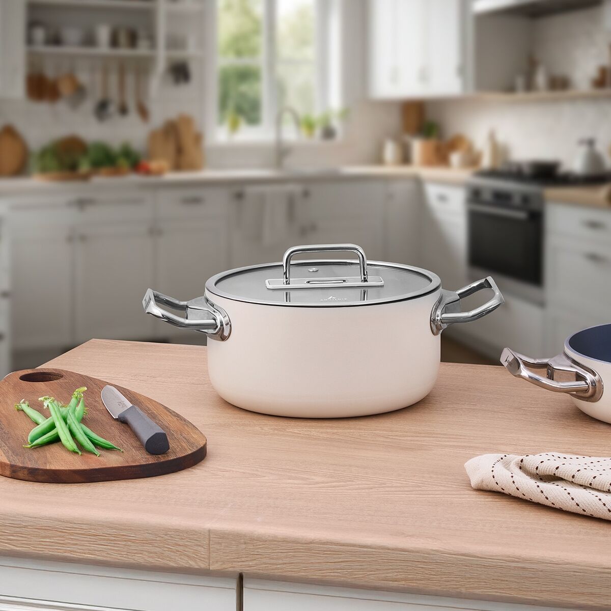 Aryıldız Colombus Crystal Metal Kulp Cam Kapak Derin Tencere - 20 Cm