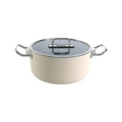 Aryıldız Colombus Crystal Metal Kulp Cam Kapak Derin Tencere - 24 Cm