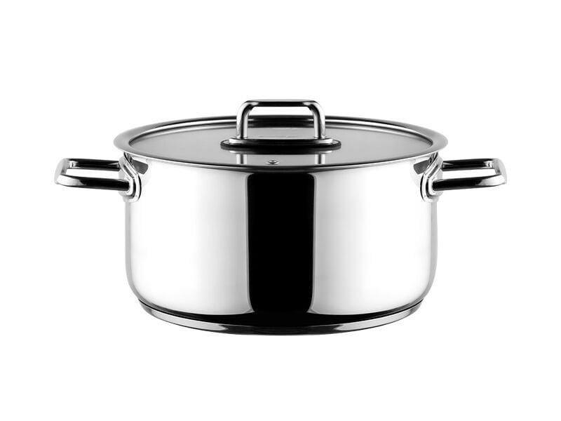 Aryıldız Colombus Metal Kulp Cam Kapak Derin Tencere - 28 Cm