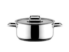 Aryıldız Colombus Metal Kulp Cam Kapak Derin Tencere - 24 Cm