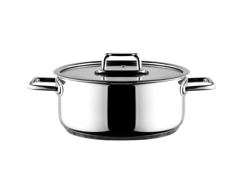 Aryıldız Colombus Metal Kulp Cam Kapak Derin Tencere - 22 Cm