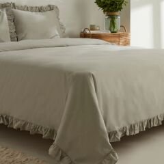 Karaca Home Pure Ruffle %100 Pamuk Çift Kişilik Nevresim Takımı Adaçayı