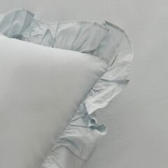 Karaca Home Pure Ruffle %100 Pamuk Çift Kişilik Nevresim Takımı Açık Mavi