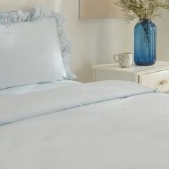 Karaca Home Pure Ruffle %100 Pamuk Çift Kişilik Nevresim Takımı Açık Mavi