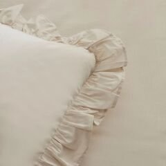 Karaca Home Pure Ruffle %100 Pamuk Çift Kişilik Nevresim Takımı Ekru