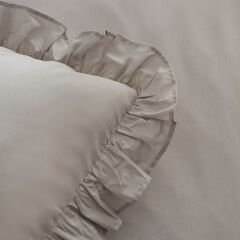 Karaca Home Pure Ruffle %100 Pamuk Çift Kişilik Nevresim Takımı Açık Gri