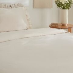 Karaca Home Pure Ruffle %100 Pamuk King Size Nevresim Takımı Ekru